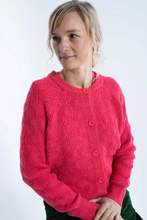 Danadventure Wool Cardigan Power Pink