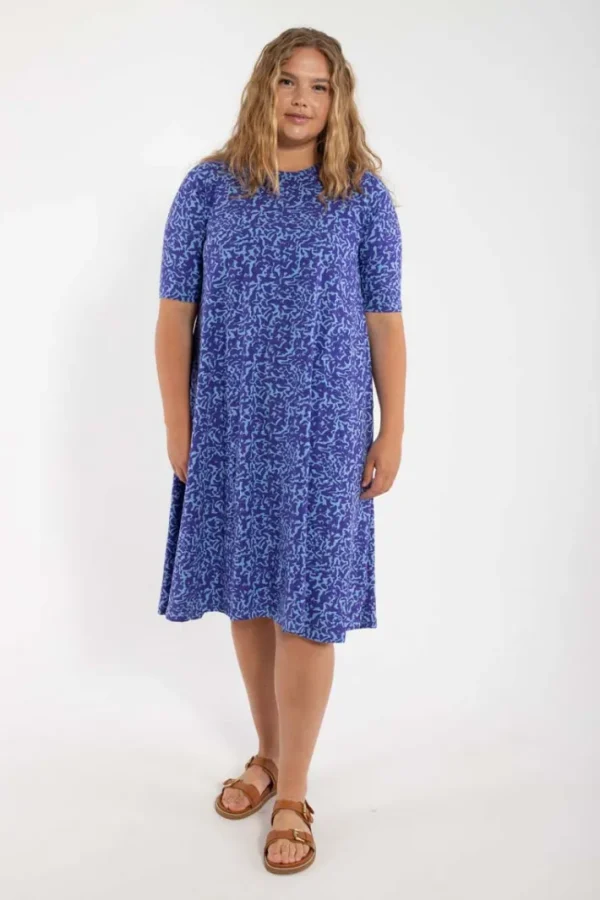 Danalberte Slub Dress Waterblue RIPPLES