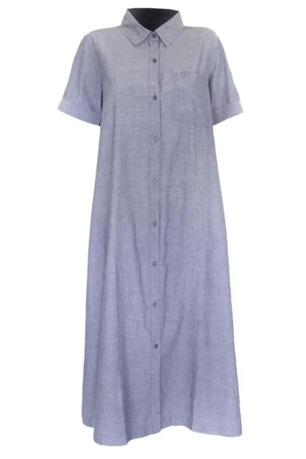Danapril SS Chambrey Dress - Denim blue