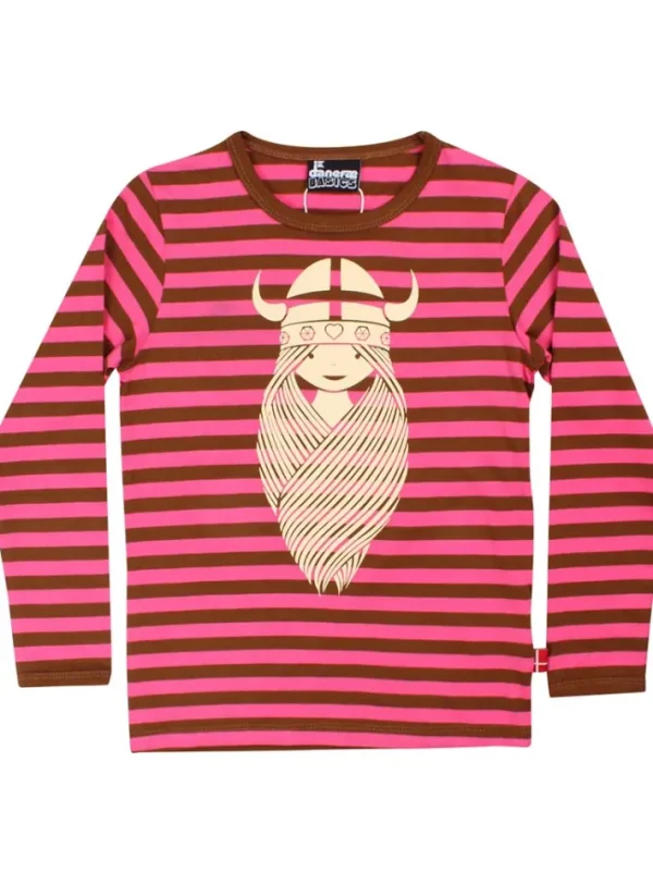 Danebasic Longsleeve Bright Pink/Tobacco FREJA