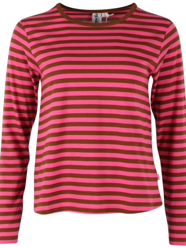 Danebasic Merry LS Tee Tobacco/Bright Pink