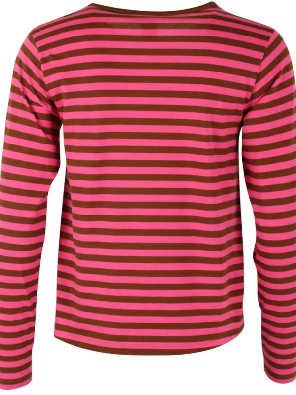 Danebasic Merry LS Tee Tobacco/Bright Pink