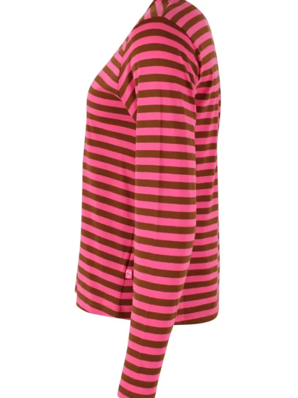 Danebasic Merry LS Tee Tobacco/Bright Pink