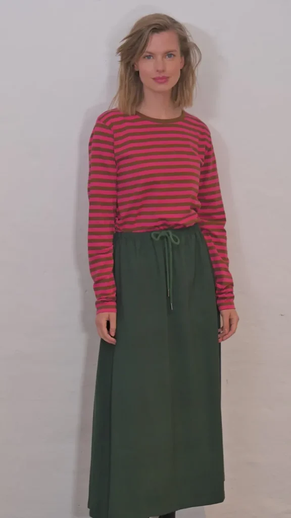 Danebasic Merry LS Tee Tobacco/Bright Pink