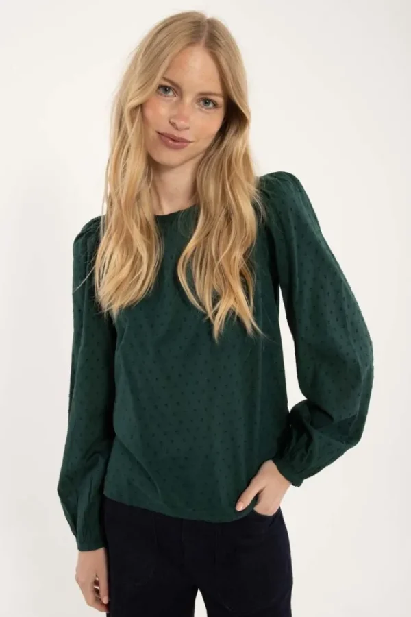 Danebette Cotton Dot Shirt Dark Duck