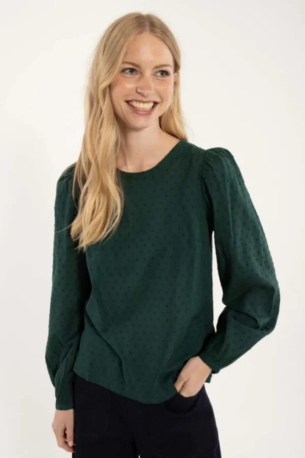 Danebette Cotton Dot Shirt Dark Duck