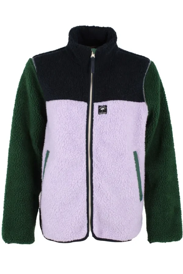 Danebirk Fleece Zip-Up Dk Navy/Lt Viola/Dk Forrest