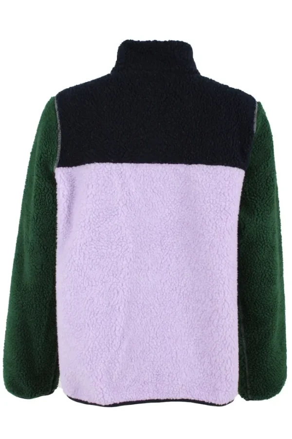 Danebirk Fleece Zip-Up Dk Navy/Lt Viola/Dk Forrest