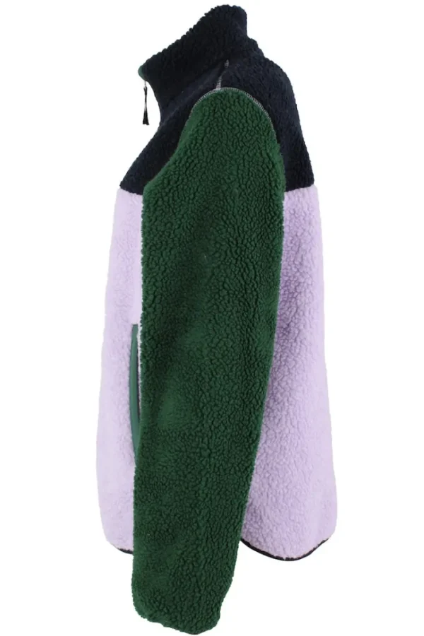 Danebirk Fleece Zip-Up Dk Navy/Lt Viola/Dk Forrest