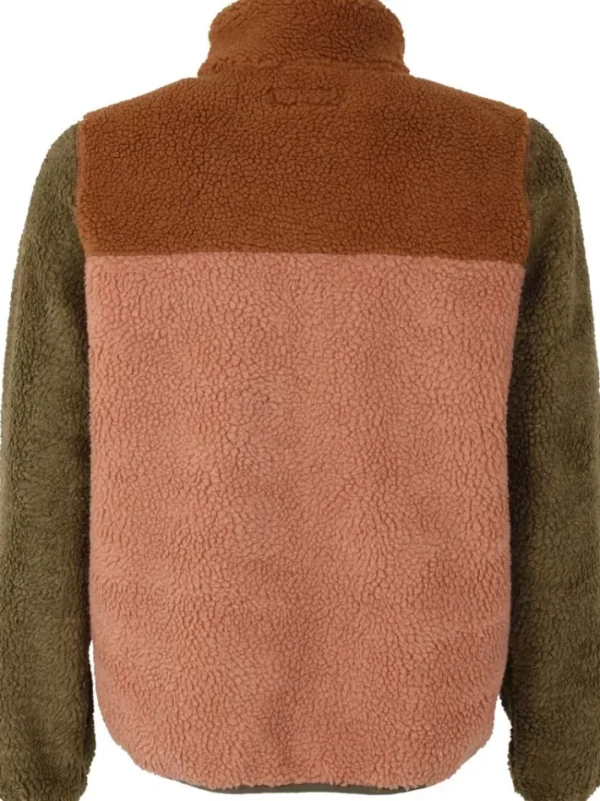 Danebirk Fleece Zip-Up Khaki/Antique Rose TOBACCO