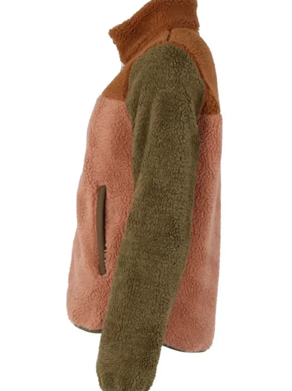 Danebirk Fleece Zip-Up Khaki/Antique Rose TOBACCO