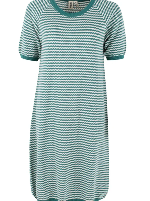 Daneblomme Pearl Knit Sweater Dress Dk Slate/Chalk