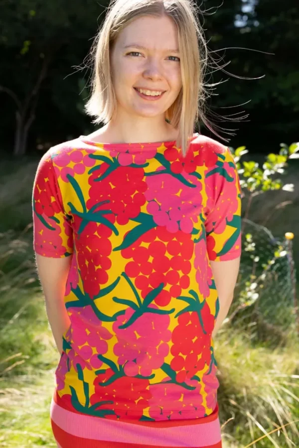 Daneboat Neck Cotton Tee Yellow MAXIBERRY