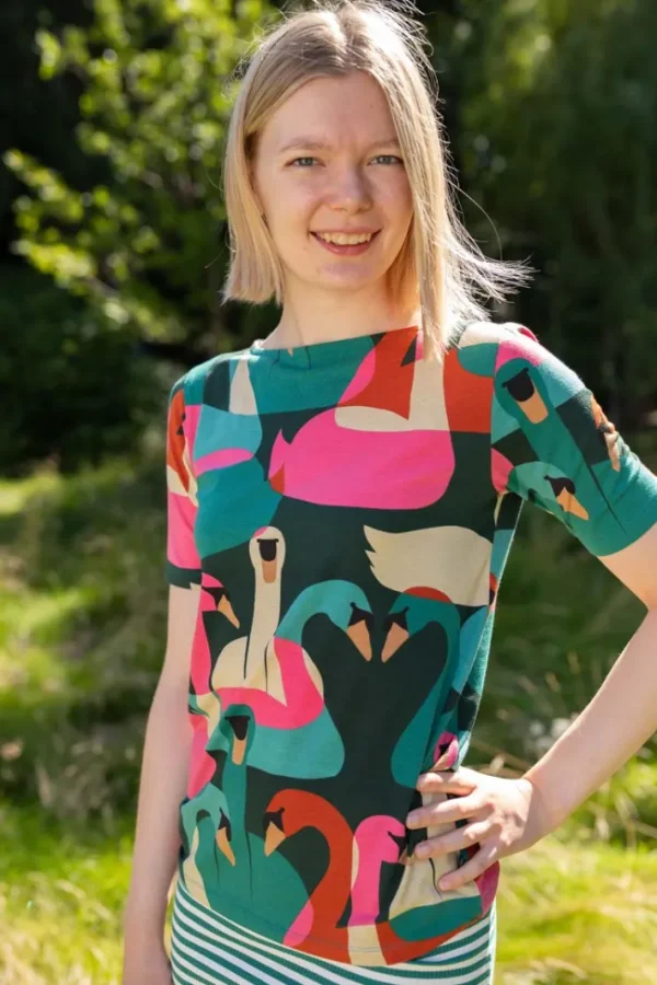 Daneboat Neck Modal Tee Deep Forest SWANOSCOPE