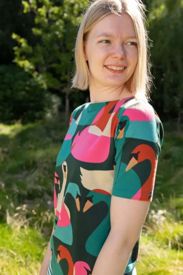 Daneboat Neck Modal Tee Deep Forest SWANOSCOPE