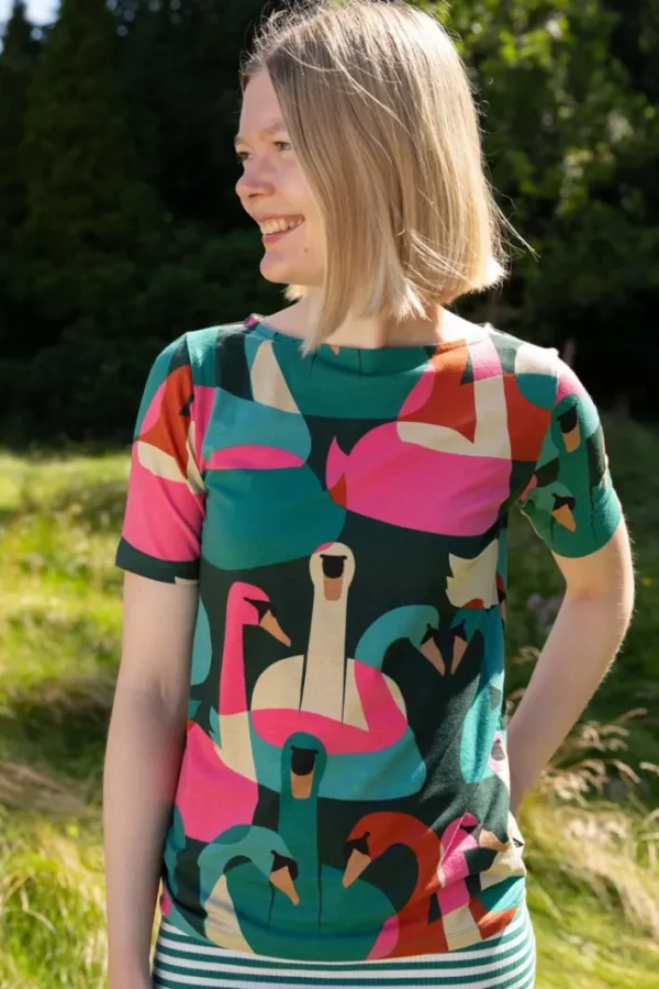 Daneboat Neck Modal Tee Deep Forest SWANOSCOPE