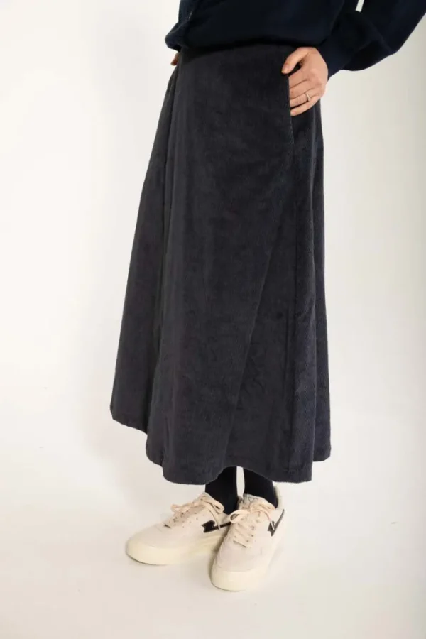 Danebrava Cord Stretch Skirt Dark Navy