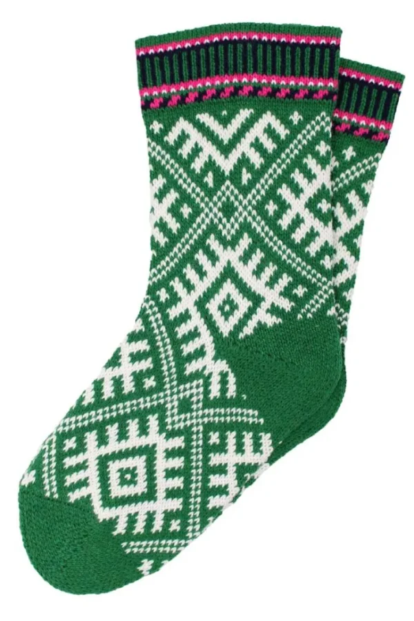 Danechalet Wool Socks Green/Offwhite