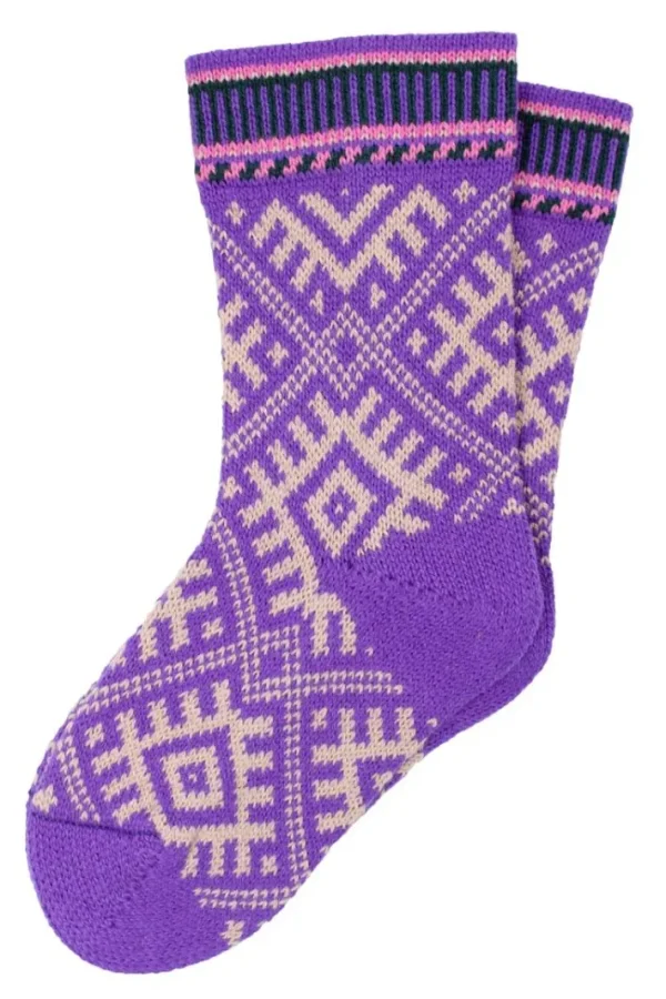 Danechalet Wool Socks Purple/Offwhite