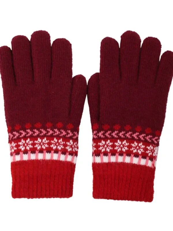 Danechestnut Gloves Dk Bordeaux JAQUARD