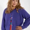 Danechunk Rib Cardigan Cold Purple