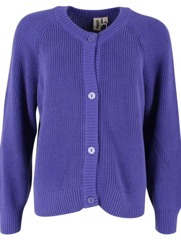 Danechunk Rib Cardigan Cold Purple