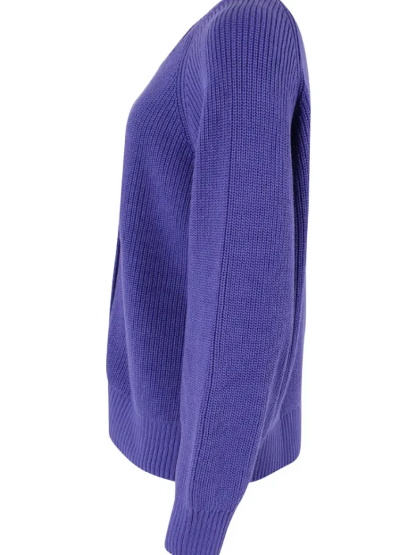 Danechunk Rib Cardigan Cold Purple