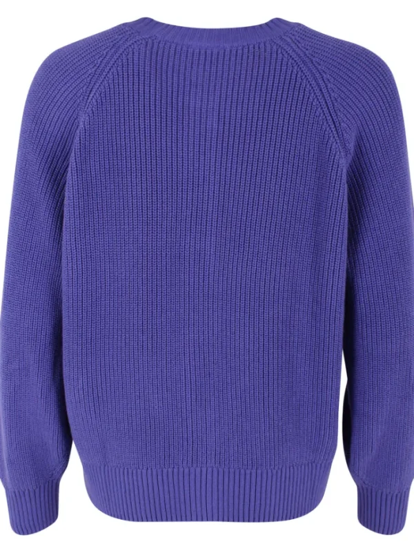 Danechunk Rib Cardigan Cold Purple