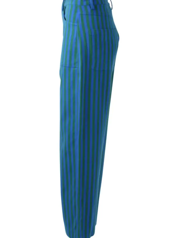 Danedaisy Light Canvas Pants Dark Pine/Deep Blue