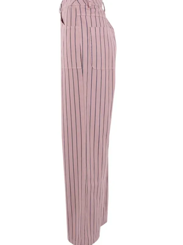 Danedaisy Stretch Canvas Pants Rose Beige/Dk Navy