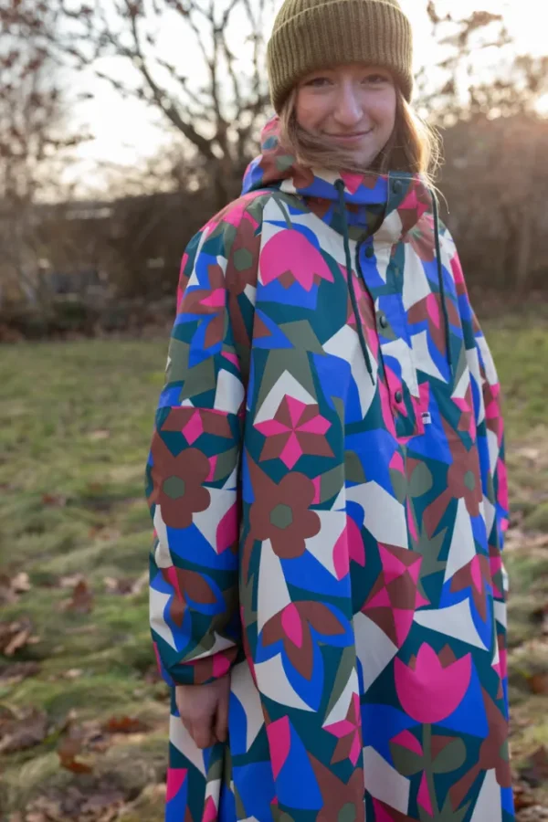 Danedream Drops Rain Poncho Dark Slate GEOFLEUR