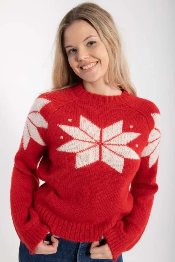 Danefantastic Flakes Wool Sweater Red/Chalk