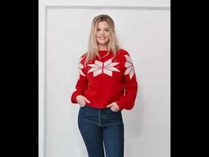 Danefantastic Flakes Wool Sweater Red/Chalk