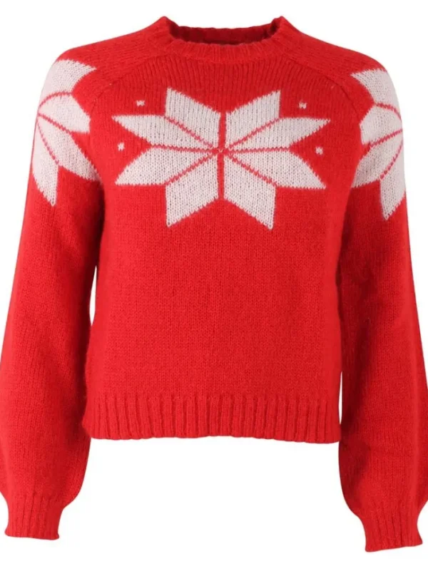 Danefantastic Flakes Wool Sweater Red/Chalk