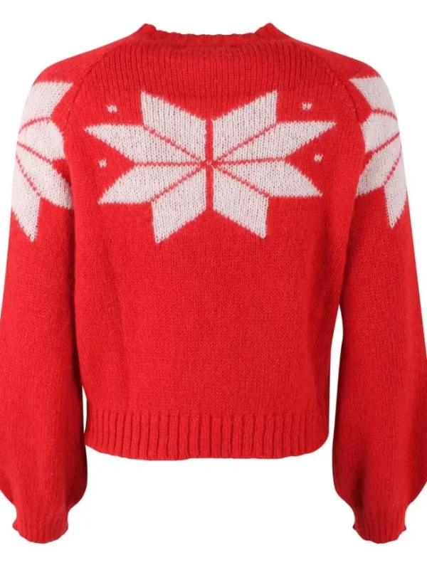 Danefantastic Flakes Wool Sweater Red/Chalk