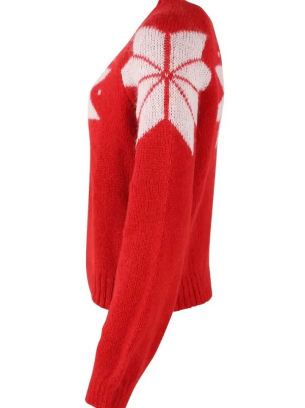 Danefantastic Flakes Wool Sweater Red/Chalk