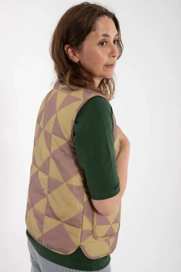 Danefield AOP Thermo Vest Dk Rose Beige/Beige DIAMETRIC