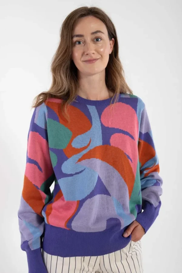 Danefox Cotton Jaquard Sweater Cold Purple TROPS