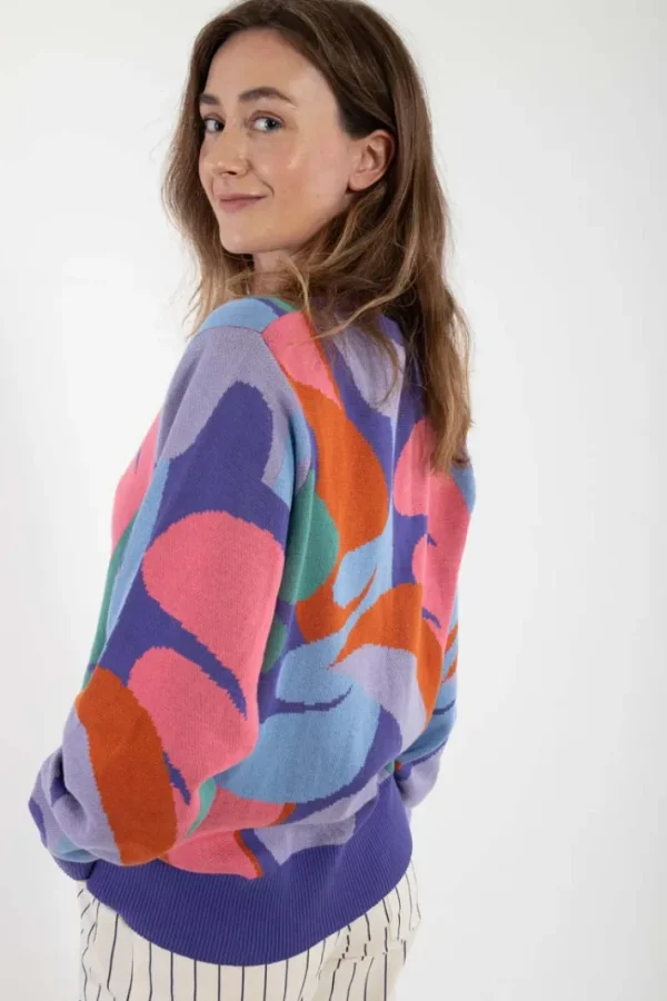 Danefox Cotton Jaquard Sweater Cold Purple TROPS