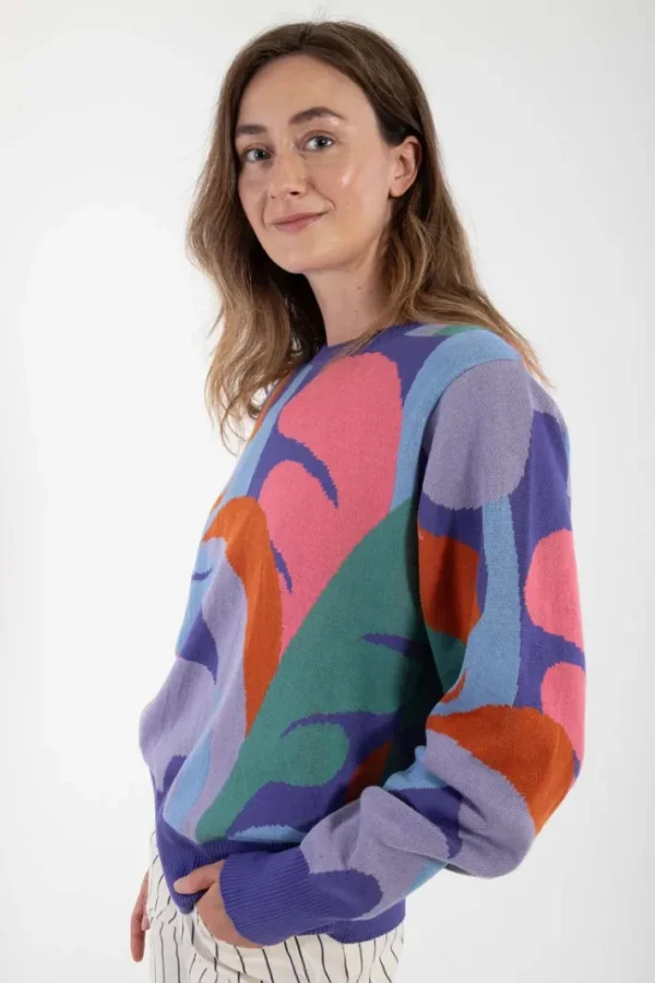 Danefox Cotton Jaquard Sweater Cold Purple TROPS