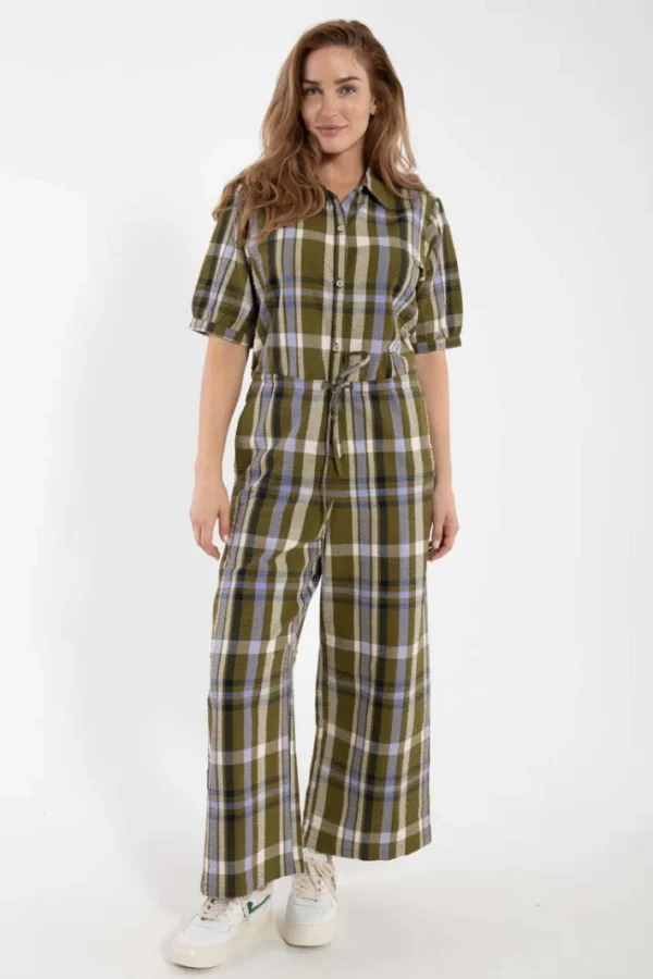 Danefruit Searsucker Suit Olive WOVENCHECK