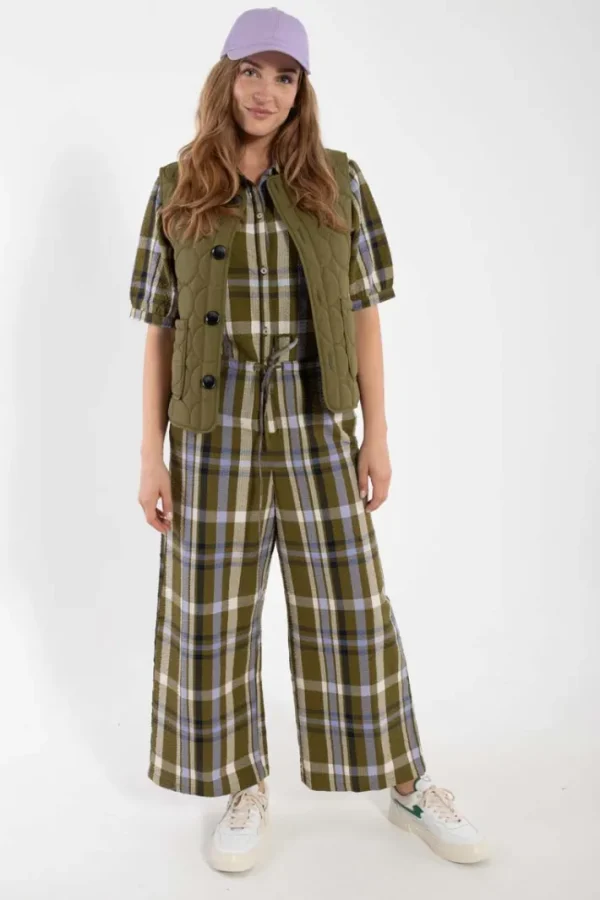 Danefruit Searsucker Suit Olive WOVENCHECK