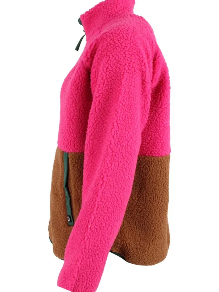 danegreatness_fleece_jack_2.webp Danegreatness Fleece Jacket Bright Pink/Tobacco