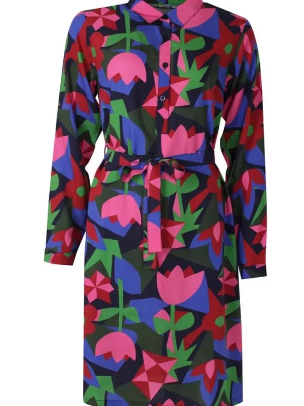 Daneheritage Viscose Dress Dark Navy GEOFLEUR