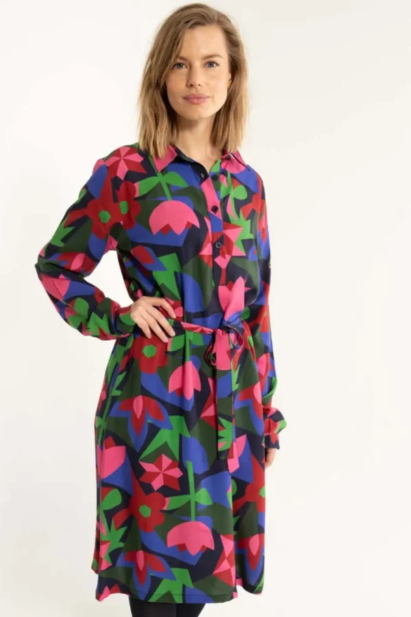 Daneheritage Viscose Dress Dark Navy GEOFLEUR