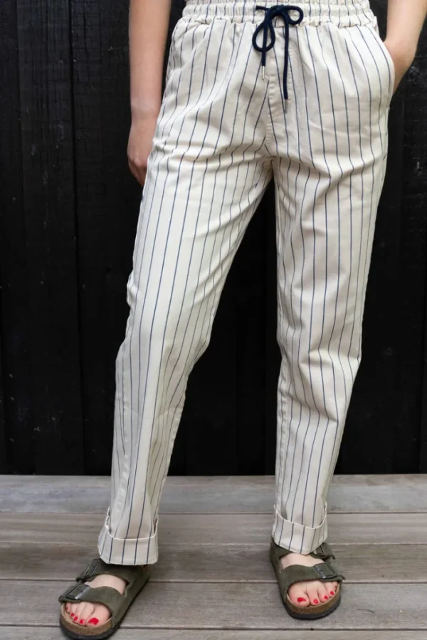 Daneholm Stretch Canvas Pants Chalk/Dk Navy