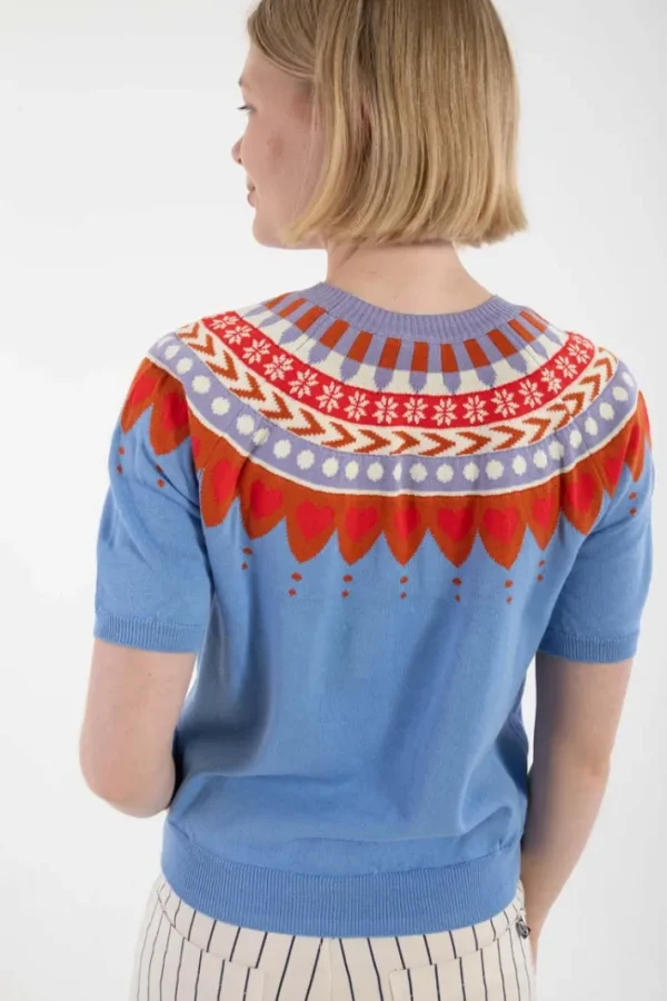 Danehope Cotton Knit Sweater Tee Waterblue