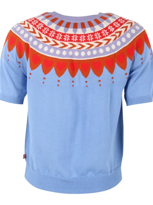 Danehope Cotton Knit Sweater Tee Waterblue