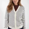 Danejolly Cotton Knit Cardigan Chalk/Dk Navy