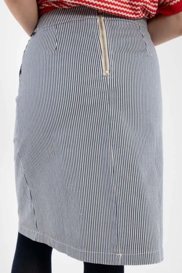 Danekage Stretch Canvas Skirt Dk Navy/Chalk